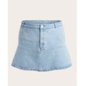 Light Wash Ruffle Hem Denim Skirt- Size 43in